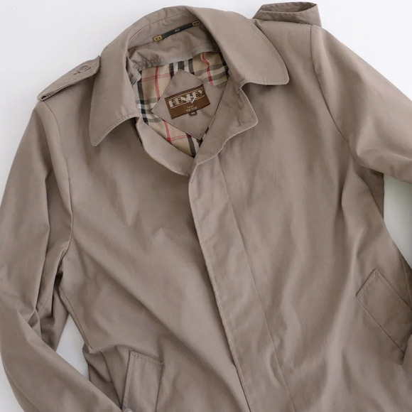 Tip Top Vintage Beige Trench Coat Henley Edition w/  Plaid Liner ~Beige ~Size 40 - Picture 9 of 14